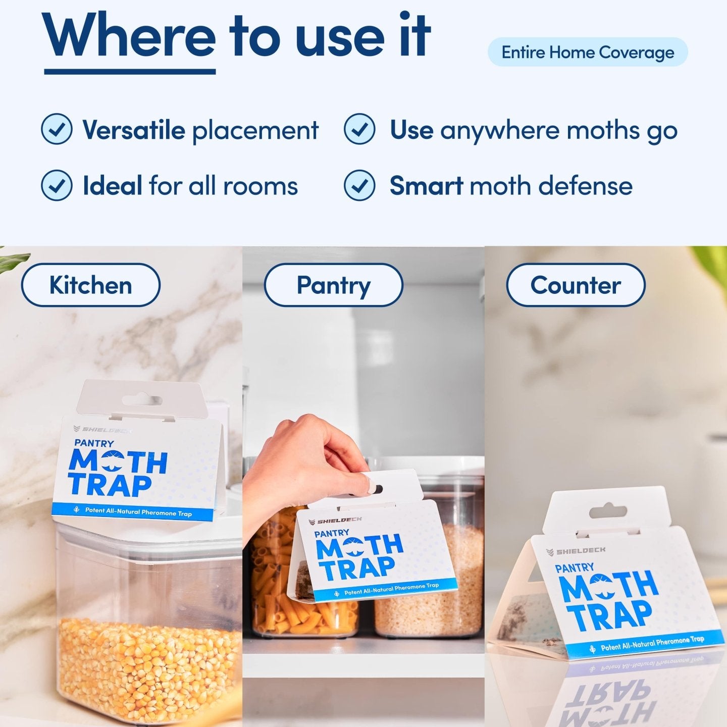 Shieldeck Pantry Moth Traps with Pheromones Prime (8 - Pack) - Shieldeck