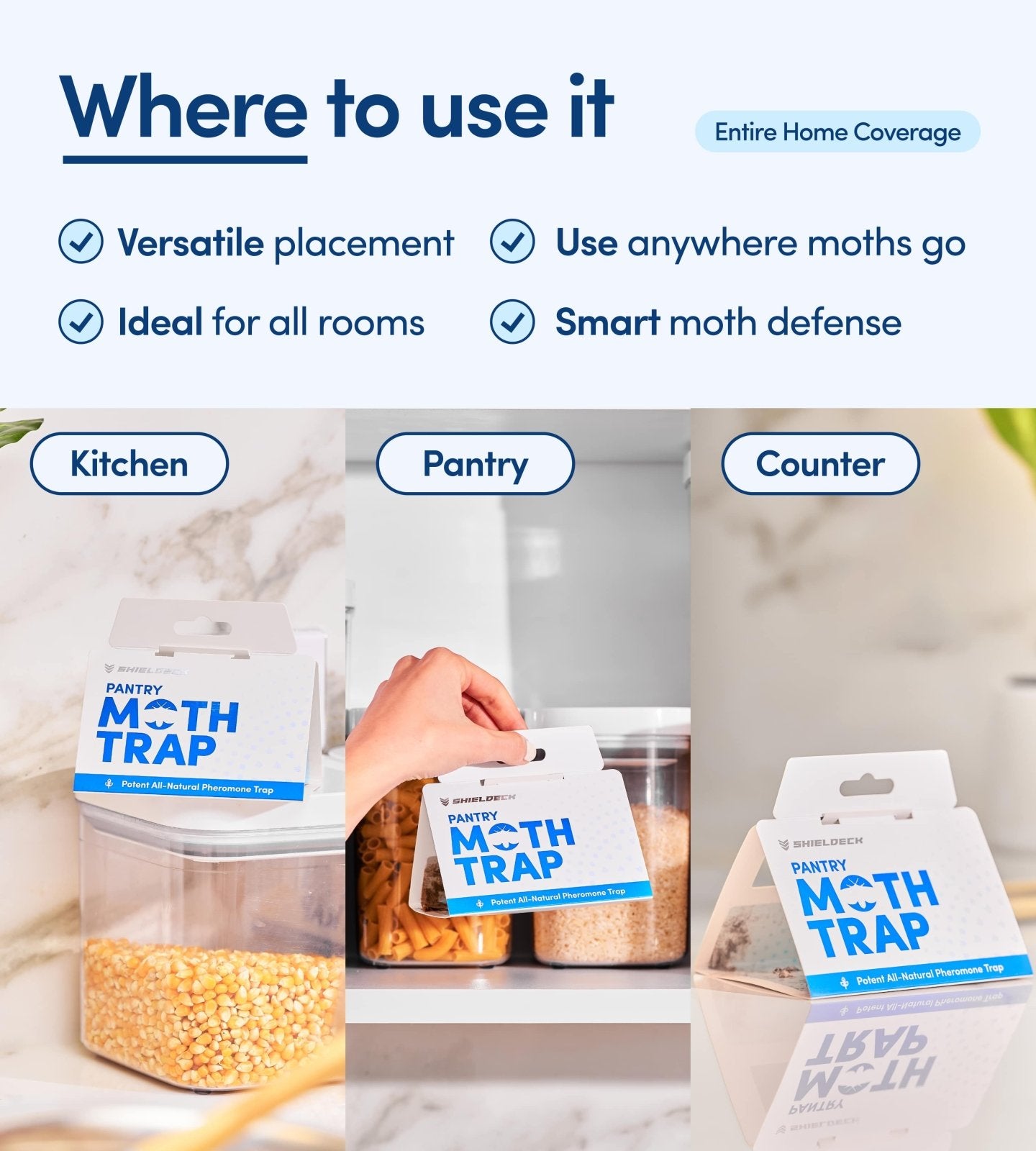Shieldeck Pantry Moth Traps with Pheromones Prime (8 - Pack) - Shieldeck