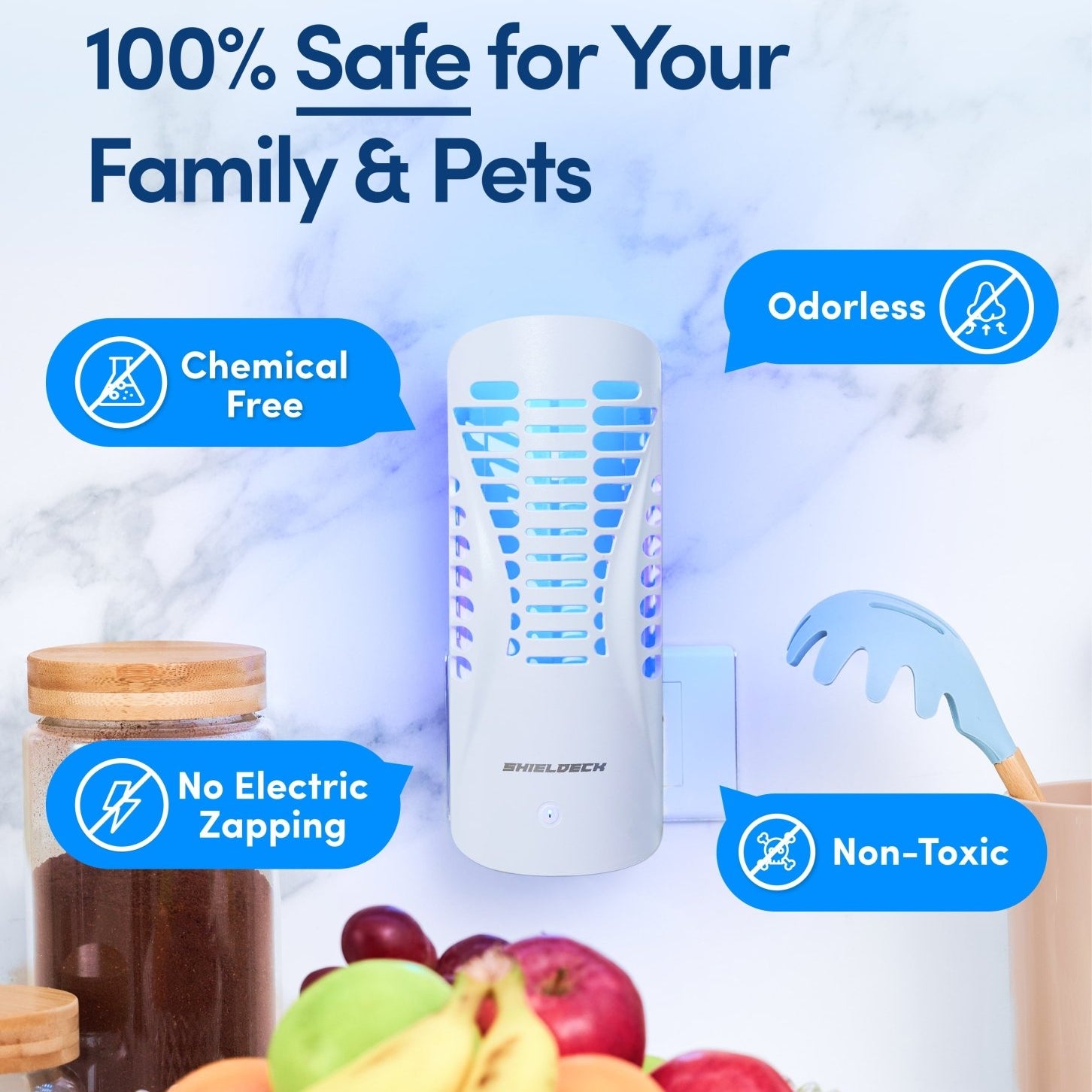 Shieldeck® BuzzTrap – Smart Indoor UV Trap for Flies, Gnats, Mosquitoes, Fruit Flies & More (Copy) - Shieldeck