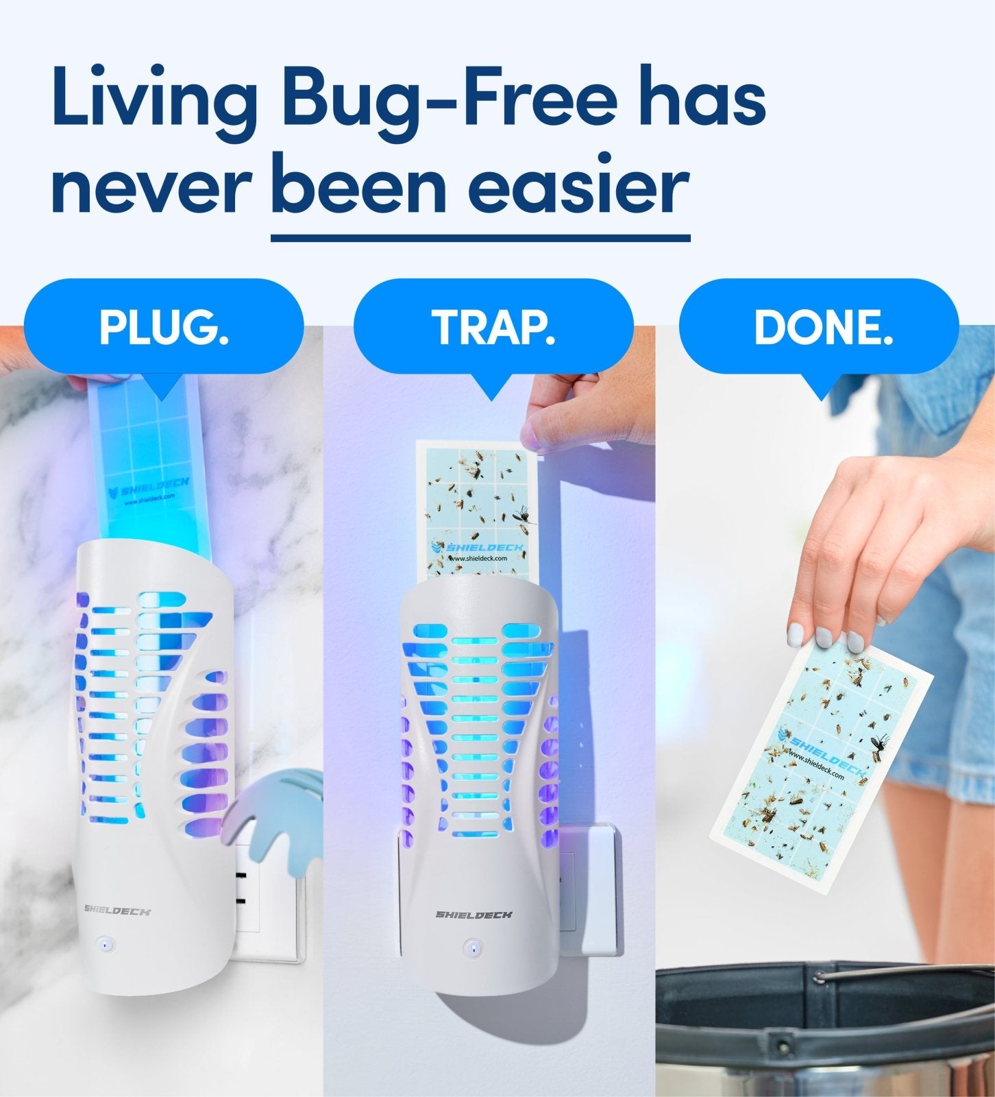 Shieldeck® BuzzTrap – Smart Indoor UV Trap for Flies, Gnats, Mosquitoes, Fruit Flies & More - Shieldeck