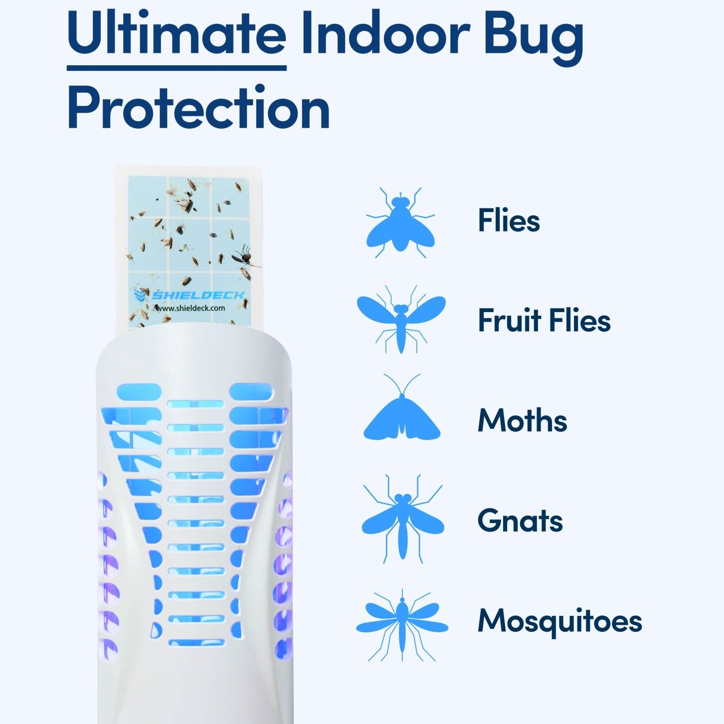 Shieldeck® BuzzTrap – Smart Indoor UV Trap for Flies, Gnats, Mosquitoes, Fruit Flies & More (Copy) - Shieldeck