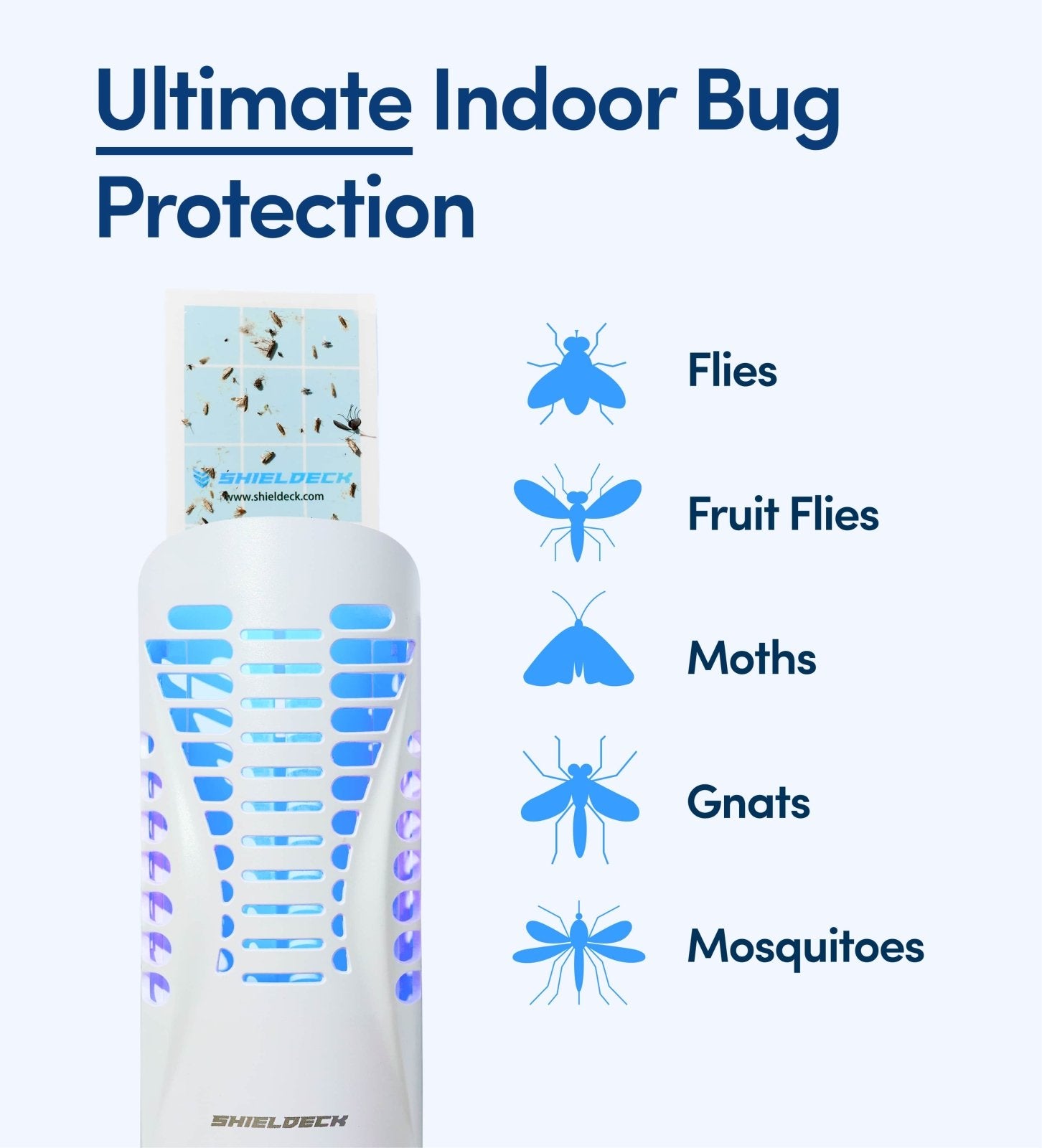 Shieldeck® BuzzTrap – Smart Indoor UV Trap for Flies, Gnats, Mosquitoes, Fruit Flies & More (Copy) - Shieldeck