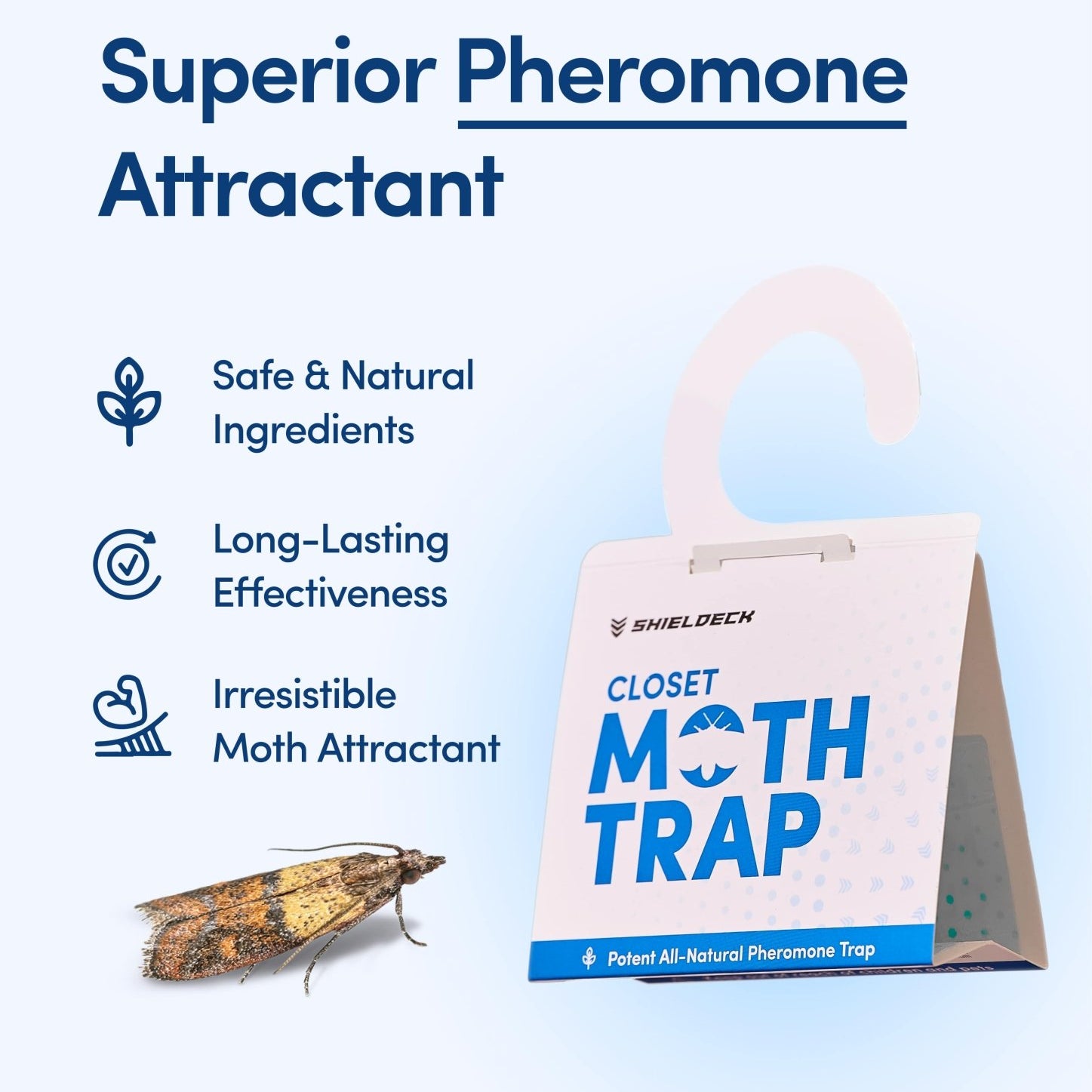 Shieldeck Moth Traps for Clothes with Pheromones (8 - Pack) - Shieldeck