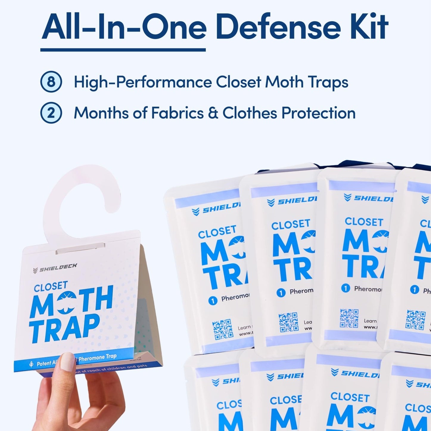 Shieldeck Moth Traps for Clothes with Pheromones (8 - Pack) - Shieldeck