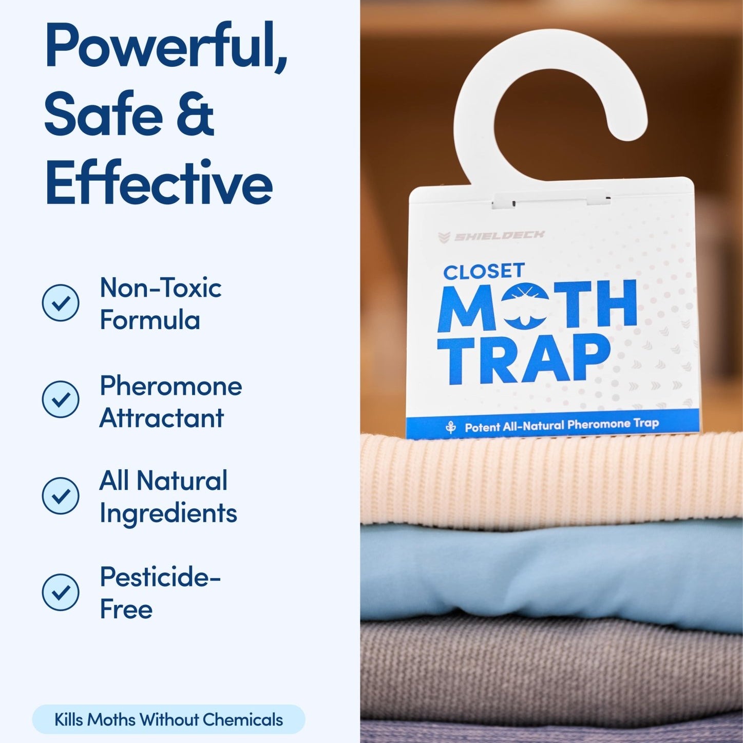 Shieldeck Moth Traps for Clothes with Pheromones (8 - Pack) - Shieldeck