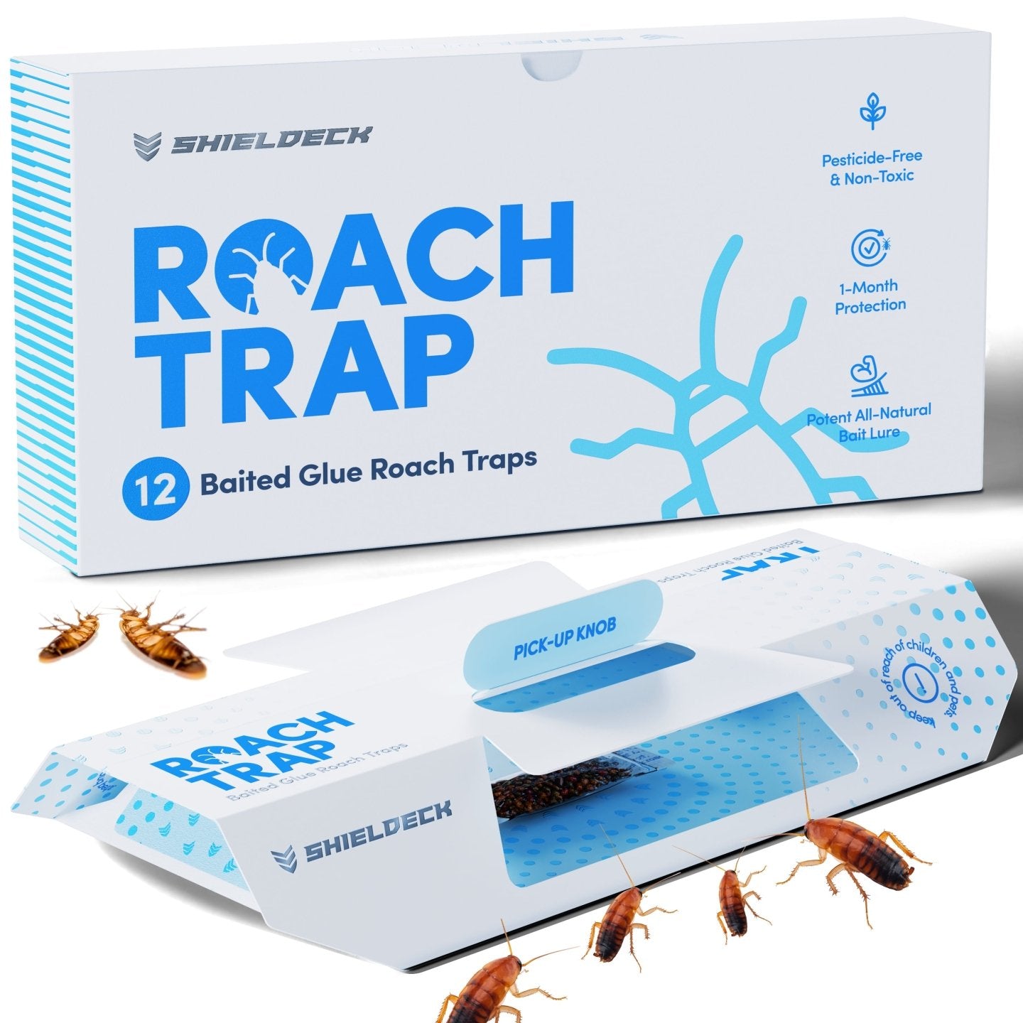 Shieldeck Roach Traps Indoor (12 Pack) - Shieldeck