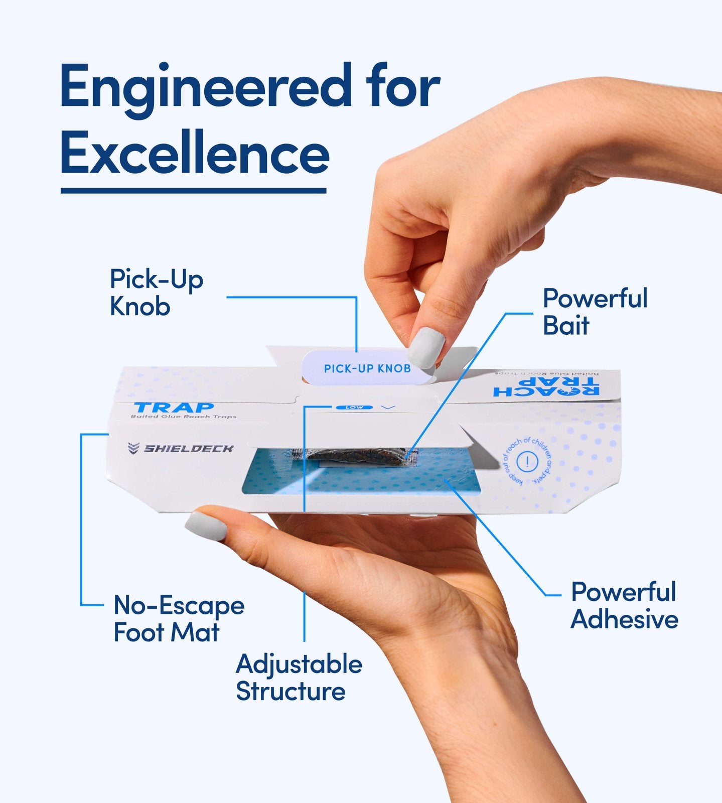 Shieldeck Roach Traps Indoor (12 Pack) - Shieldeck