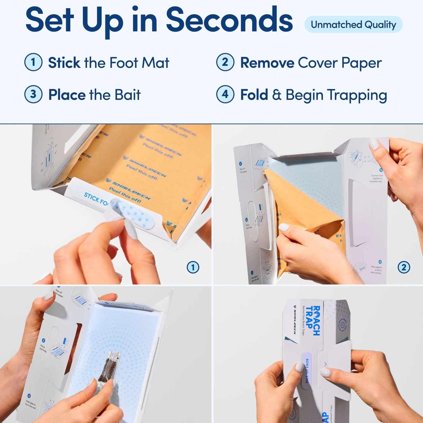 Shieldeck Roach Traps Indoor (12 Pack) - Shieldeck