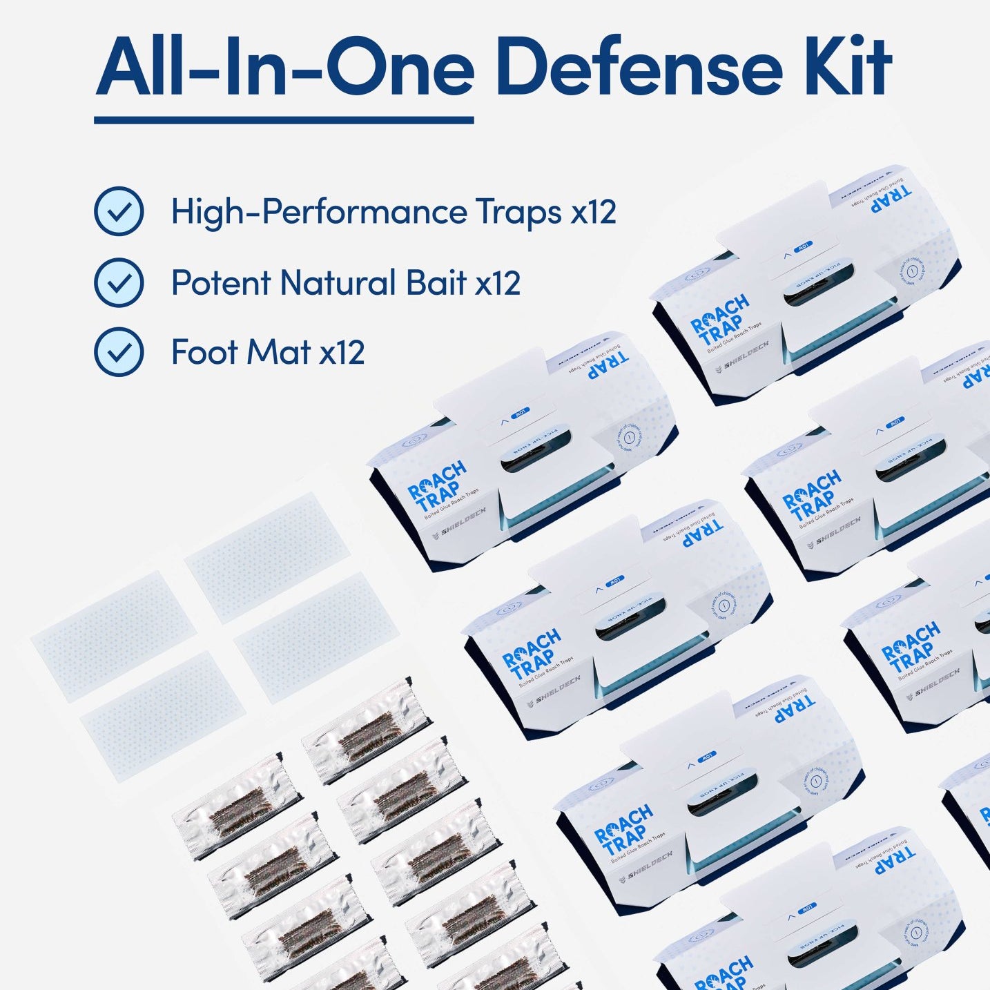 Shieldeck Roach Traps Indoor (12 Pack) - Shieldeck