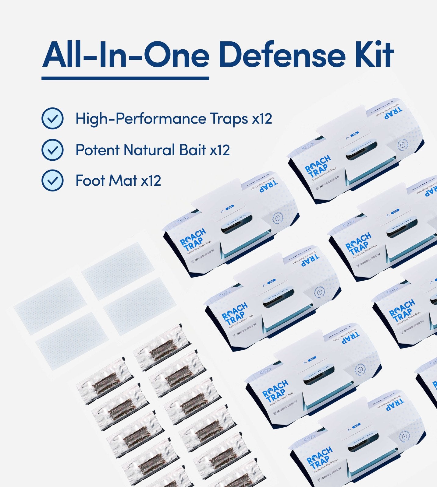 Shieldeck Roach Traps Indoor (12 Pack) - Shieldeck