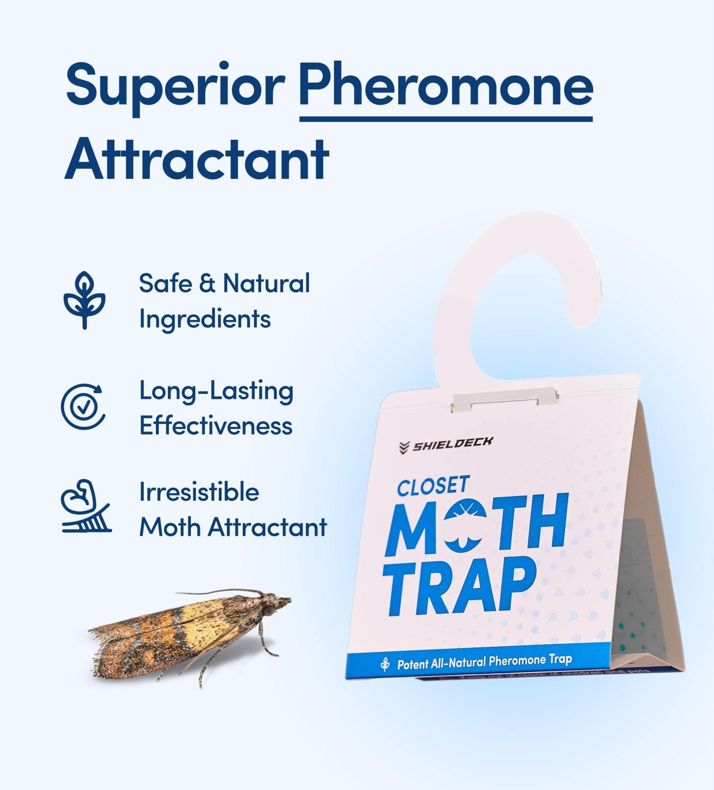 Shieldeck Moth Traps for Clothes with Pheromones (8 - Pack) - Shieldeck