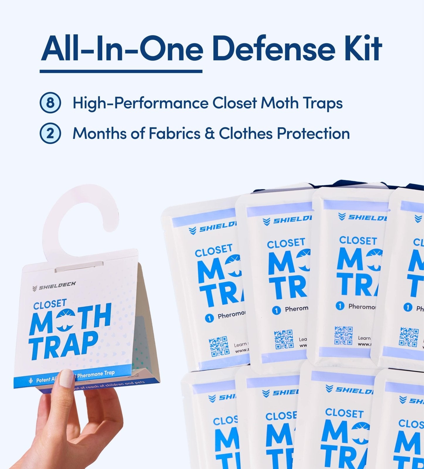 Shieldeck Moth Traps for Clothes with Pheromones (8 - Pack) - Shieldeck