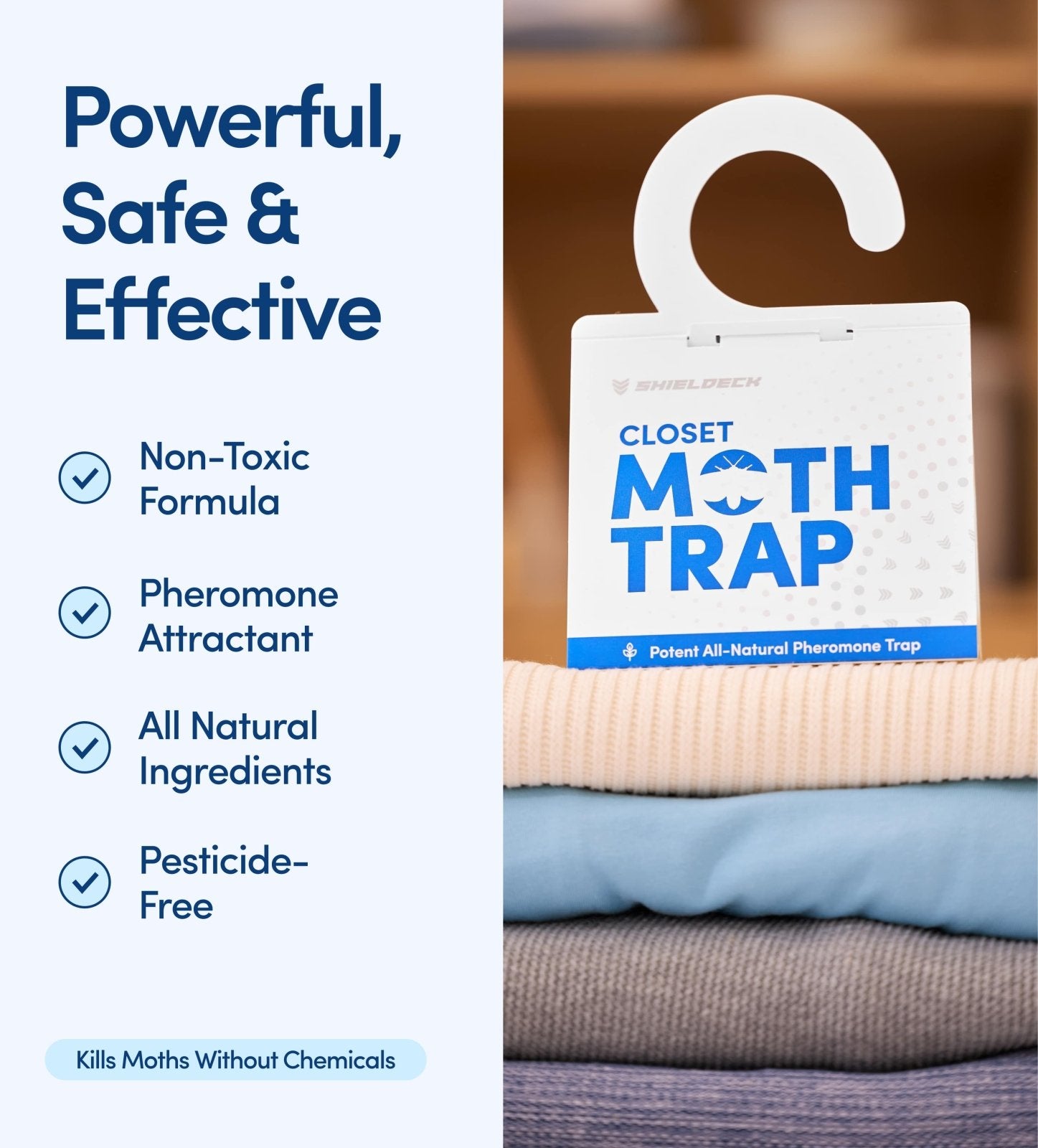 Shieldeck Moth Traps for Clothes with Pheromones (8 - Pack) - Shieldeck