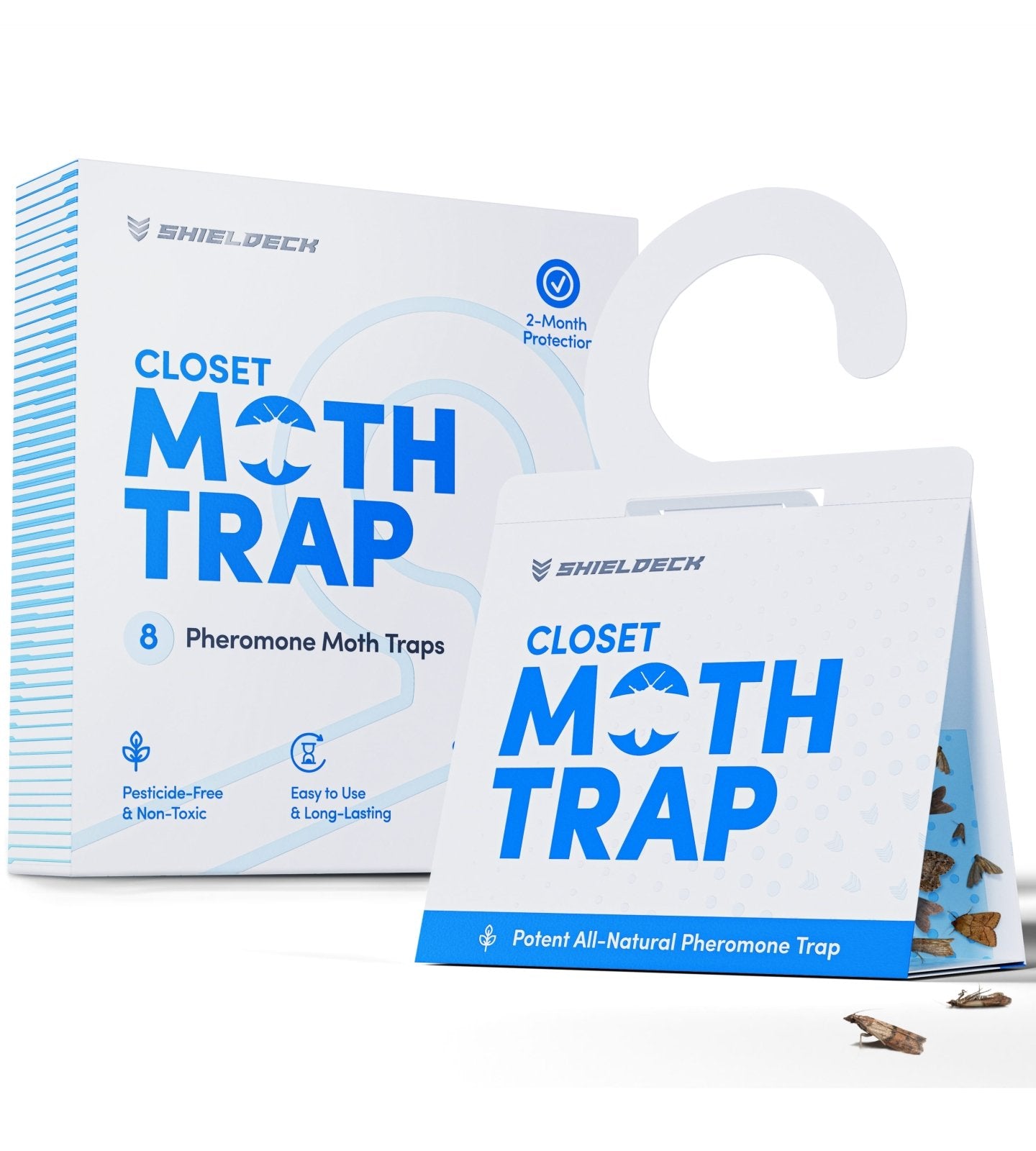 Shieldeck Moth Traps for Clothes with Pheromones (8 - Pack) - Shieldeck