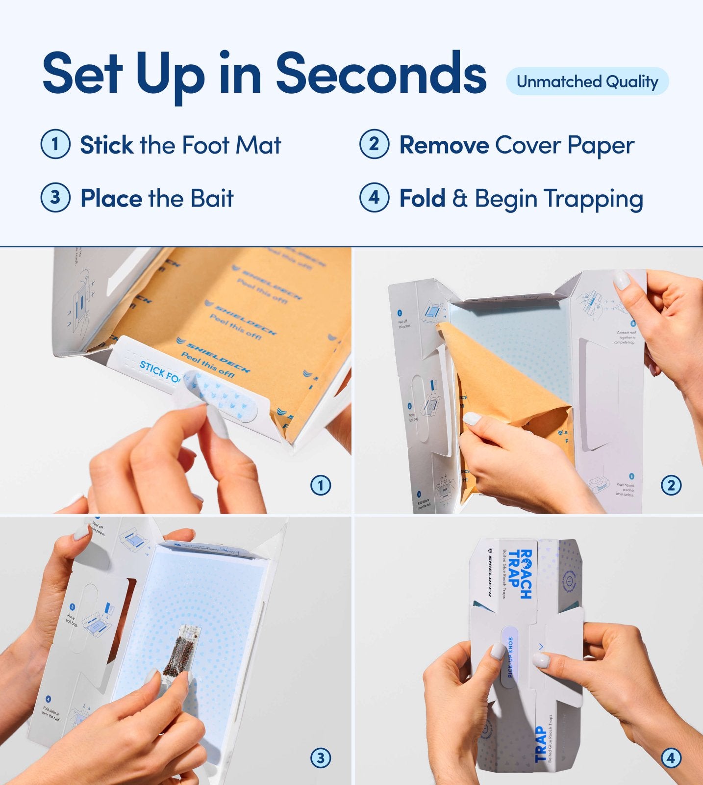 Shieldeck Roach Traps Indoor (12 Pack) - Shieldeck